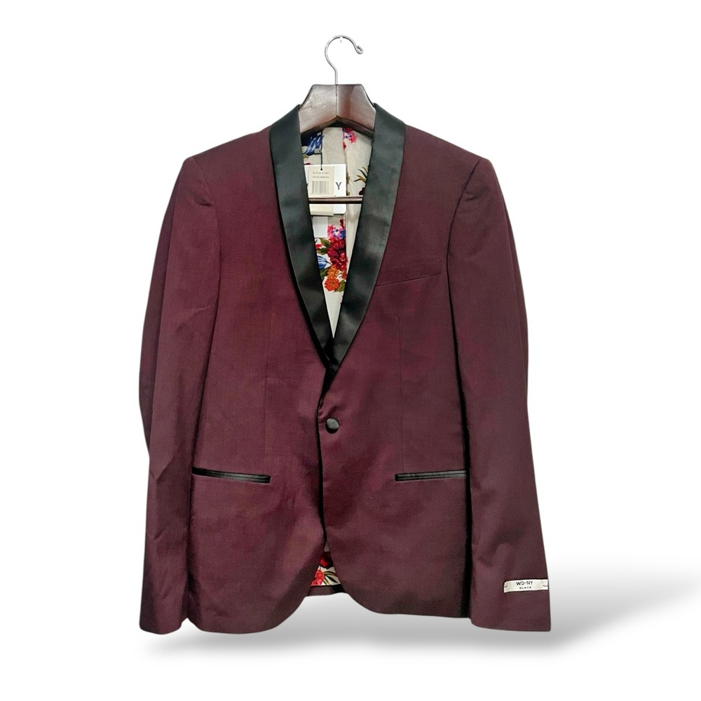 WD.NY Maroon One-Button Blazer, Medium